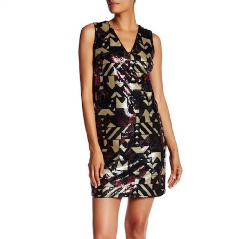 BNWT Nicole Miller pattern sequin dress